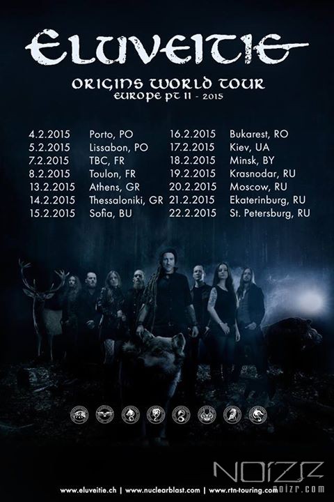Eluveitie's announced tour dates for 2015