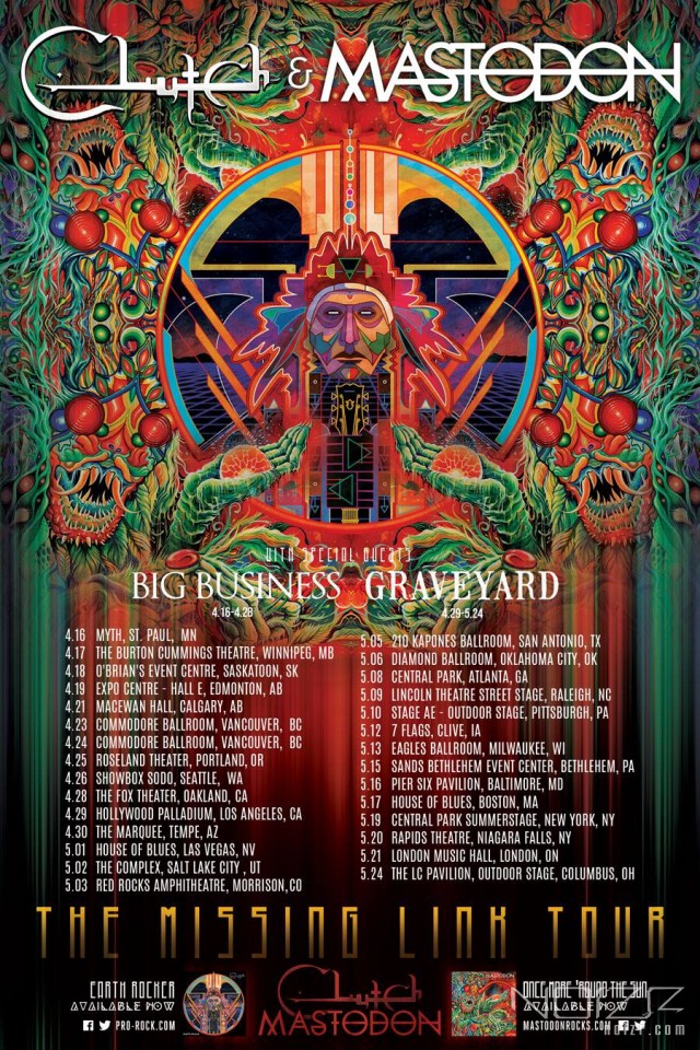 Clutch announces North American tour with Mastodon Clutch announces North American tour with Mastodon