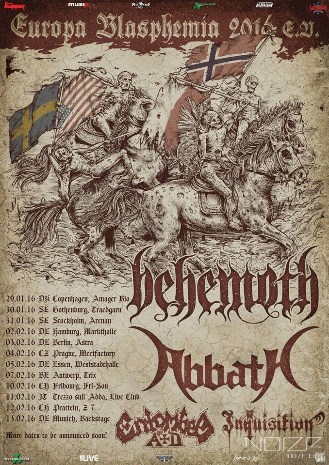 Abbath, Behemoth, Inquisition і Entombed A.D. відправляться в європейський тур у 2016 році Abbath, Behemoth, Inquisition і Entombed A.D. відправляться в європейський тур у 2016 році
