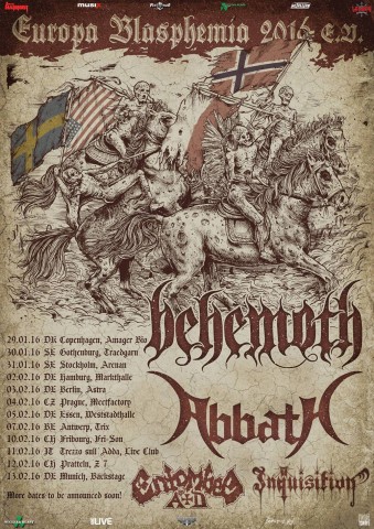 Abbath, Behemoth, Inquisition і Entombed A.D. відправляться в європейський тур у 2016 році