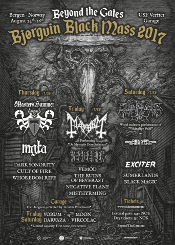 Beyond the Gates fest feat. Enslaved, Mayhem, Master's Hammer, etc. to be held on August 24-26 in Norway