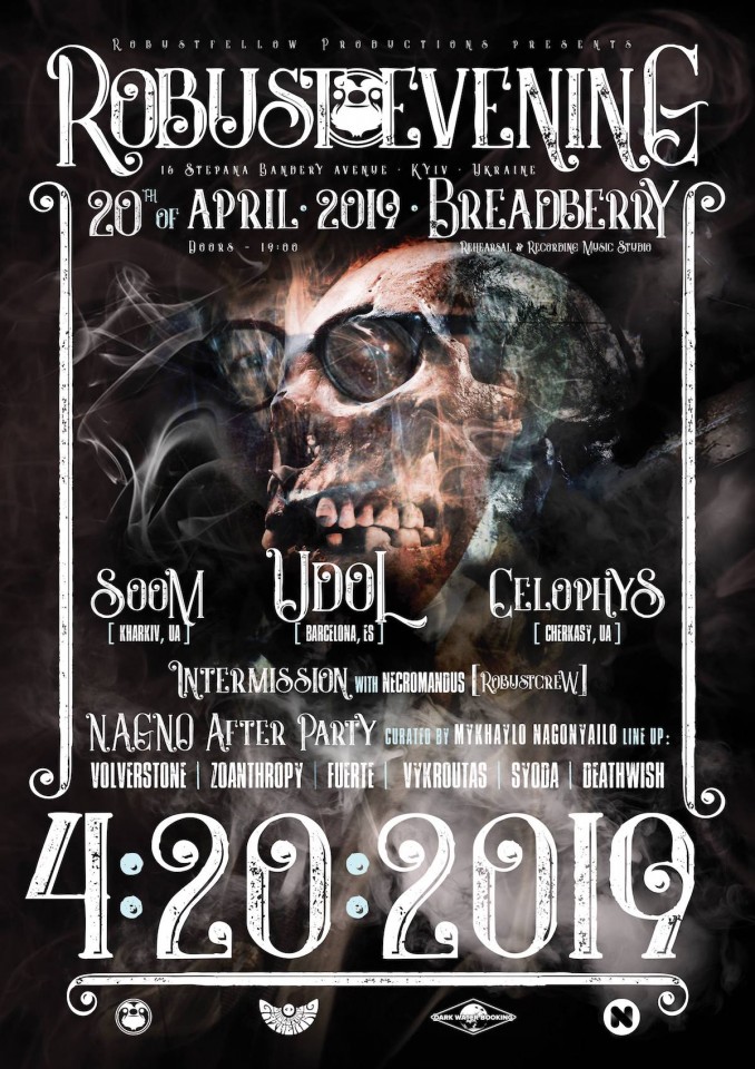 ​Robustfellow gig feat. Udol, Celophys, and Soom to be held in Kyiv on April 20