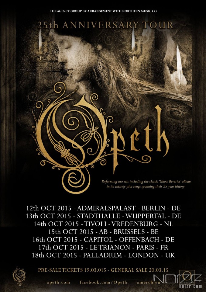 Opeth announce six additional shows to celebrate the band's 25th anniversary Opeth announce six additional shows to celebrate the band's 25th anniversary