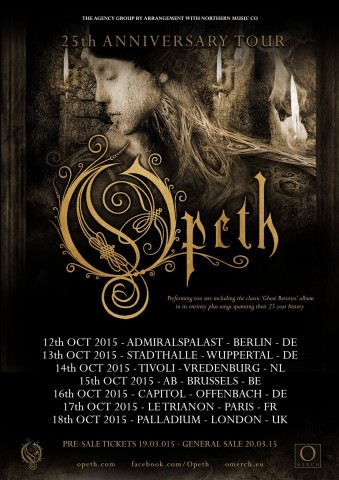 Opeth announce six additional shows to celebrate the band's 25th anniversary