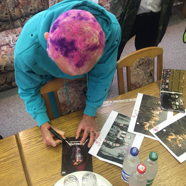 Flea's photo from his Instagram &mdash; RHCP signed Metallica merch for Belarusian customs officers