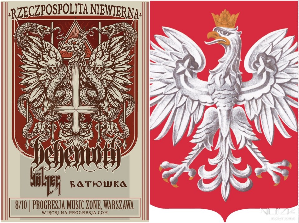 Behemoth and the emblem of Poland