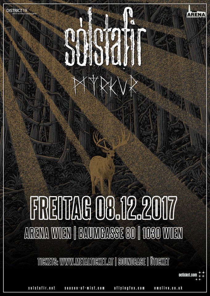 Sólstafir and Myrkur to perform in Vienna on December 8